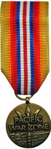 merchant marine pacific war zone mini military medal